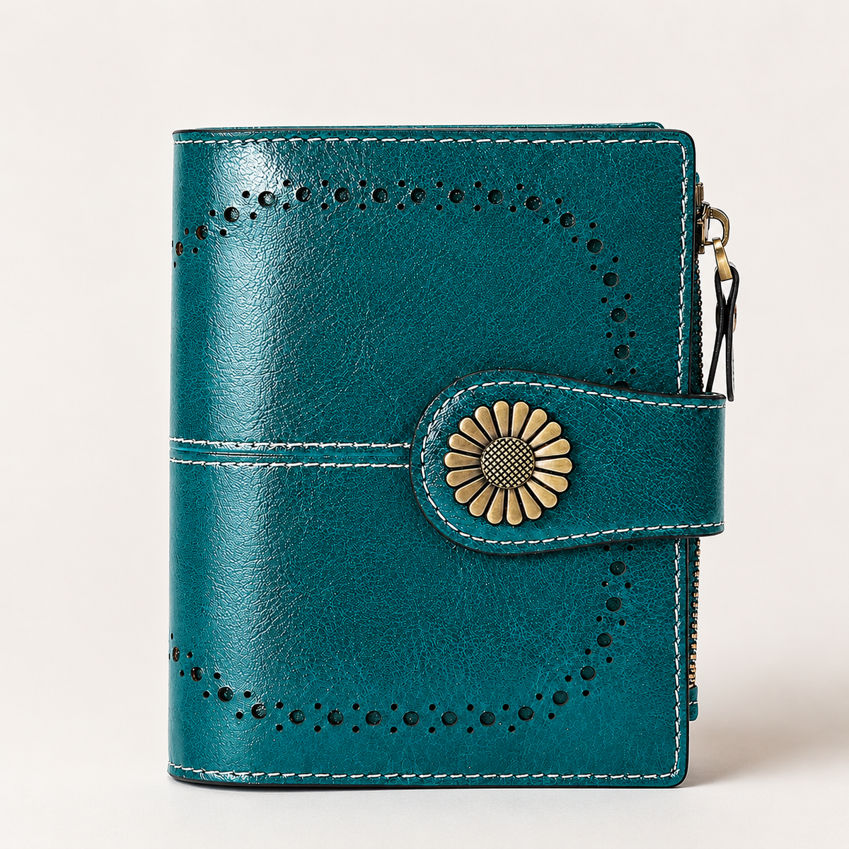Women's Fashion Hollow Out Design Flower Decor Short Wallet