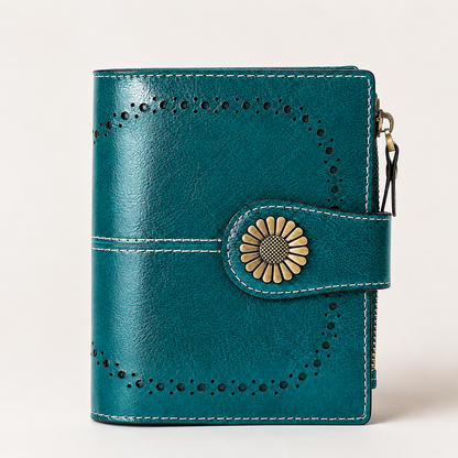 Women's Fashion Hollow Out Design Flower Decor Short Wallet