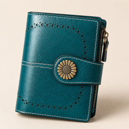 Women's Fashion Hollow Out Design Flower Decor Short Wallet