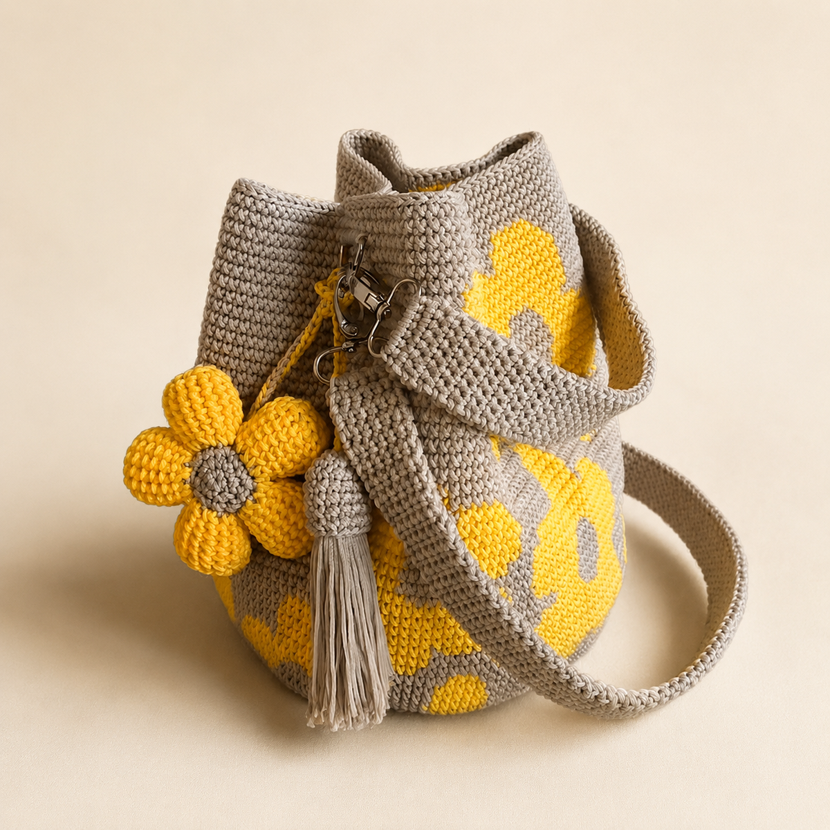 Handmade Crochet Flower Tote