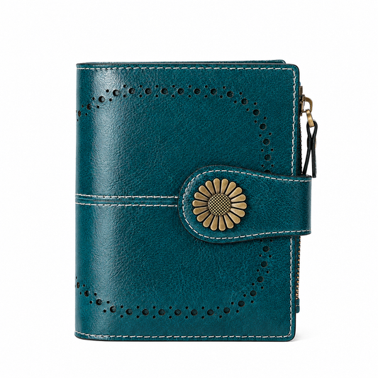 Women's Fashion Hollow Out Design Flower Decor Short Wallet